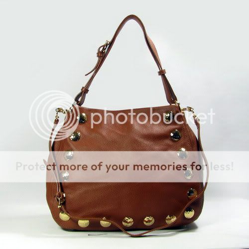MIUMIU light coffee studs calfskin bag for $218 -shopyop